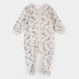 Petit Lem Winterberry Holly Print on Beige Thermal Sleeper - Princess and the Pea Boutique