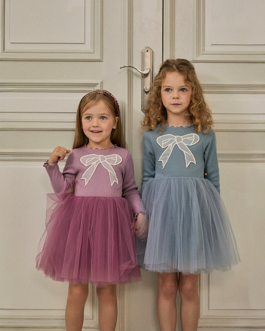 Petite Hailey Emi Bow Tutu - Dusty Blue - Princess and the Pea Boutique