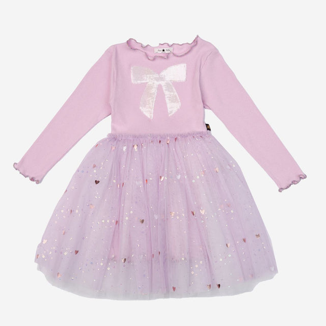 Petite Hailey Emma Bow Tutu Dress Purple - Princess and the Pea Boutique