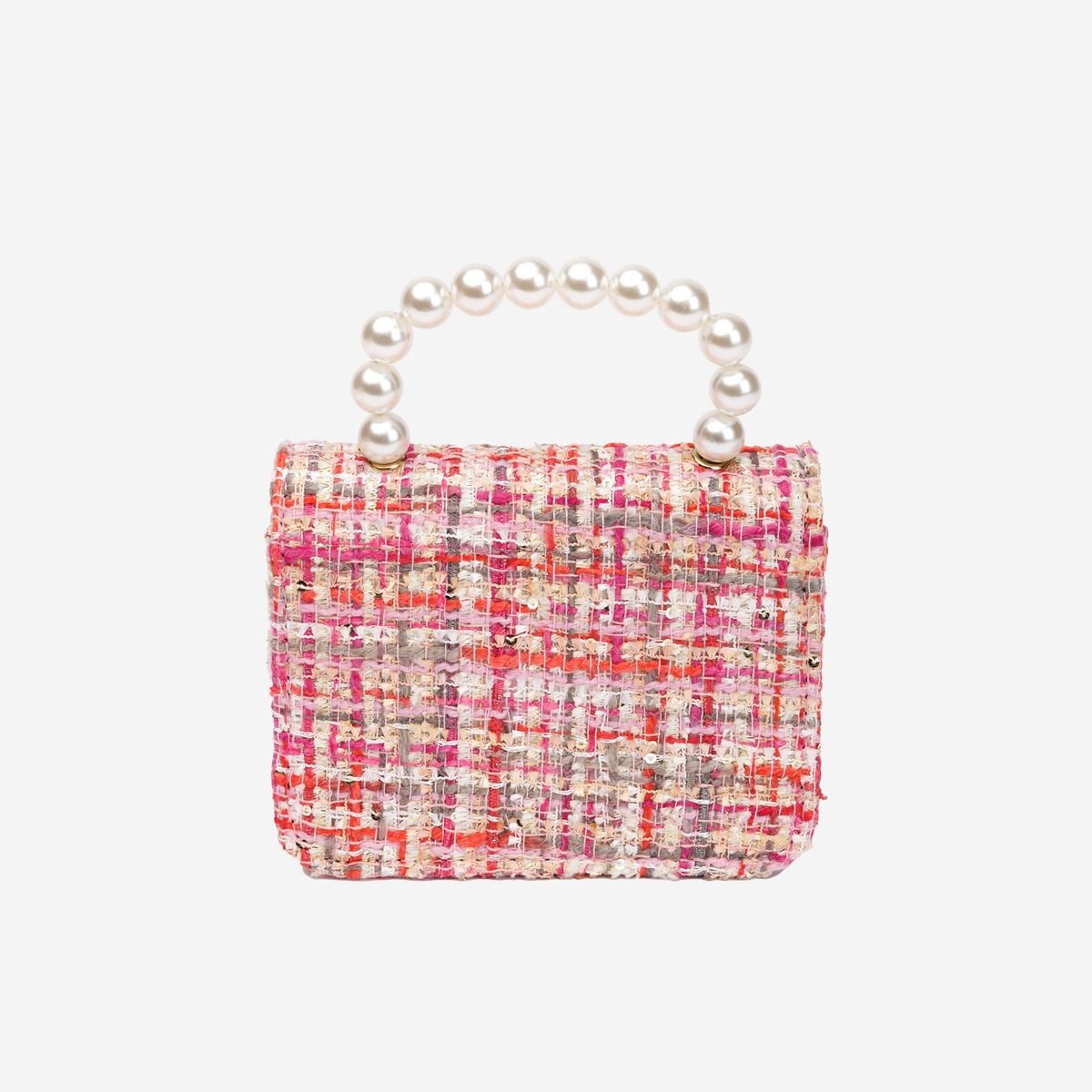 Petite Hailey Flower Tweed Tote - Dark Pink - Princess and the Pea Boutique