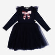 Petite Hailey Frill Bow Tutu Dress Navy - Princess and the Pea Boutique