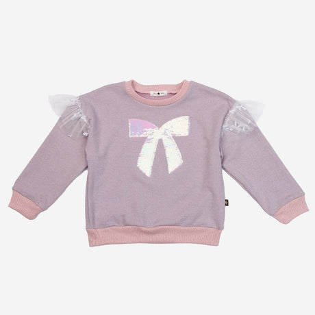 Petite Hailey Glitter Bow Frill Sweatshirt Set - Pink - Princess and the Pea Boutique
