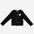 Petite Hailey Heart Patch Cardigan - Black - Princess and the Pea Boutique