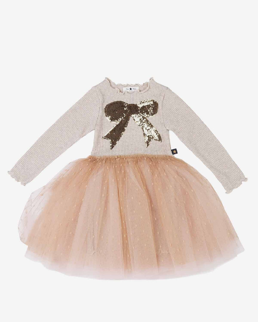 Petite Hailey Quincy Bow Tutu - Gold - Princess and the Pea Boutique