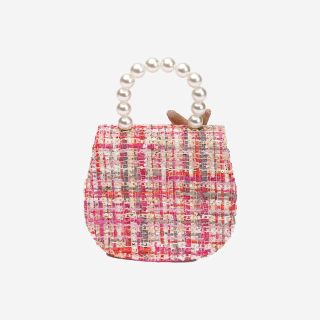 Petite Hailey Rabbit Tweed Tote - Dark Pink - Princess and the Pea Boutique