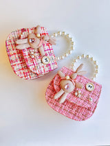 Petite Hailey Rabbit Tweed Tote - Pink - Princess and the Pea Boutique