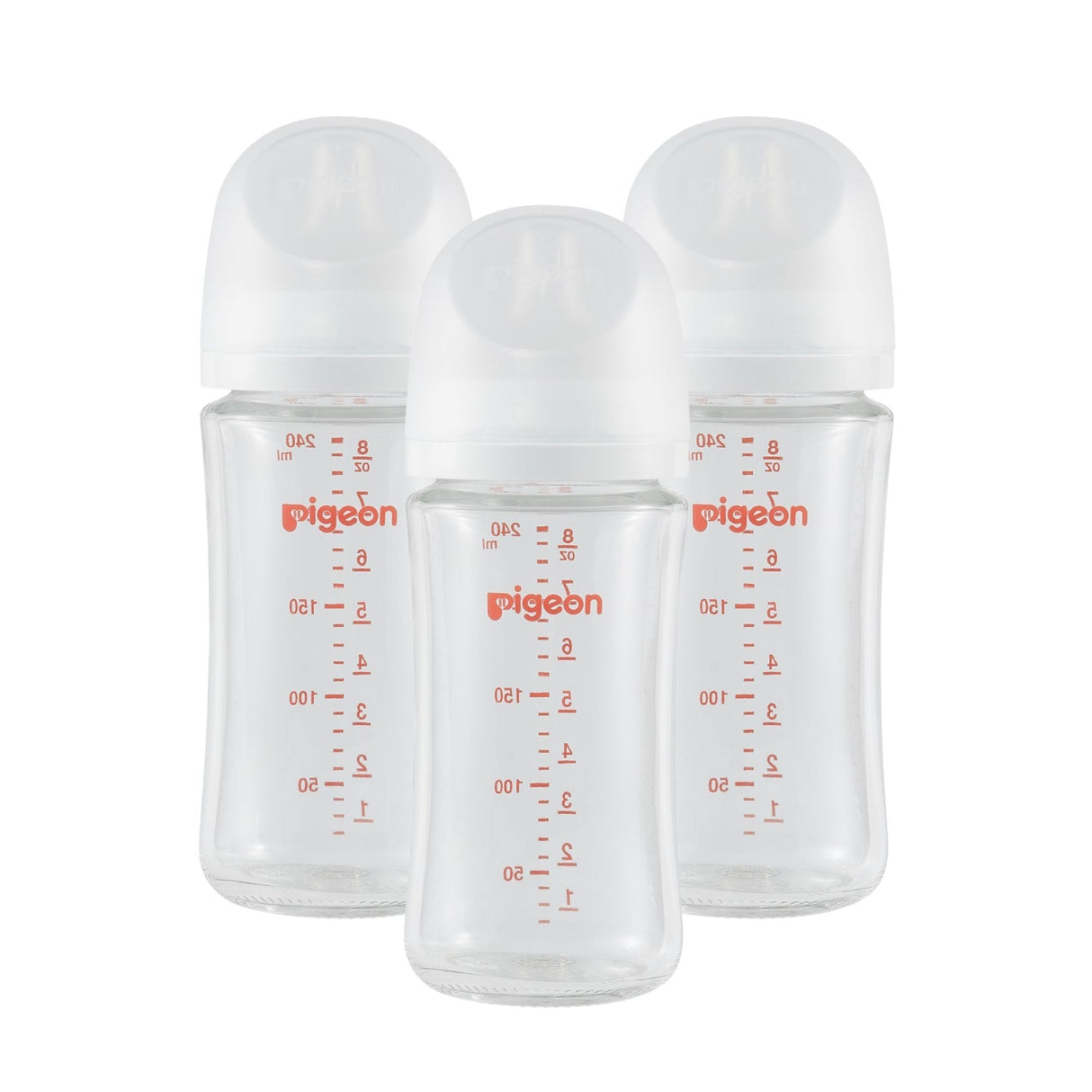 Piegon Glass Bottle 8oz (3 - Pack) with M Nipple (3M+) - Princess and the Pea Boutique