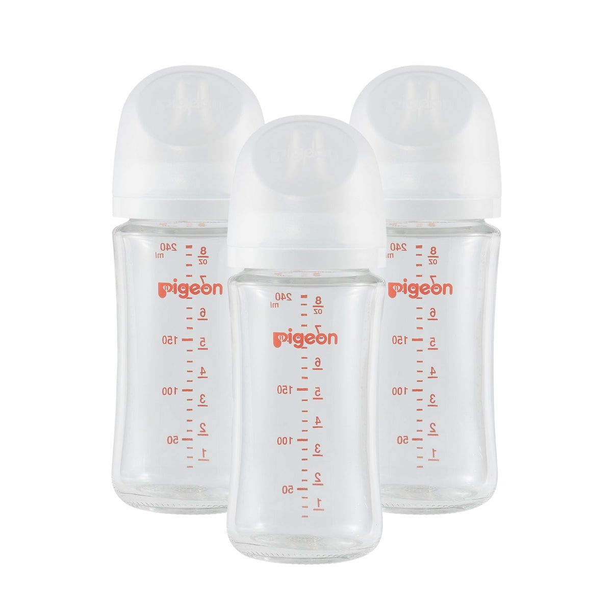 Piegon Glass Bottle 8oz (3 - Pack) with M Nipple (3M+) - Princess and the Pea Boutique