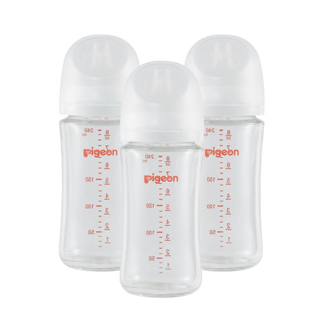 Piegon Glass Bottle 8oz (3 - Pack) with M Nipple (3M+) - Princess and the Pea Boutique
