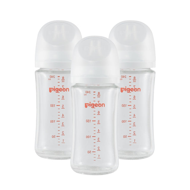 Piegon Glass Bottle 8oz (3 - Pack) with M Nipple (3M+) - Princess and the Pea Boutique