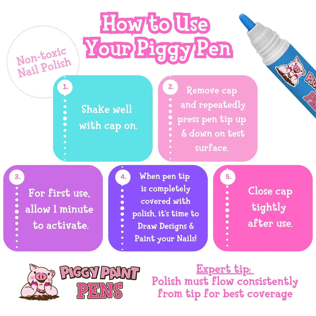 Piggy Paint Blazin' Blue Piggy Paint Pen - Princess and the Pea Boutique