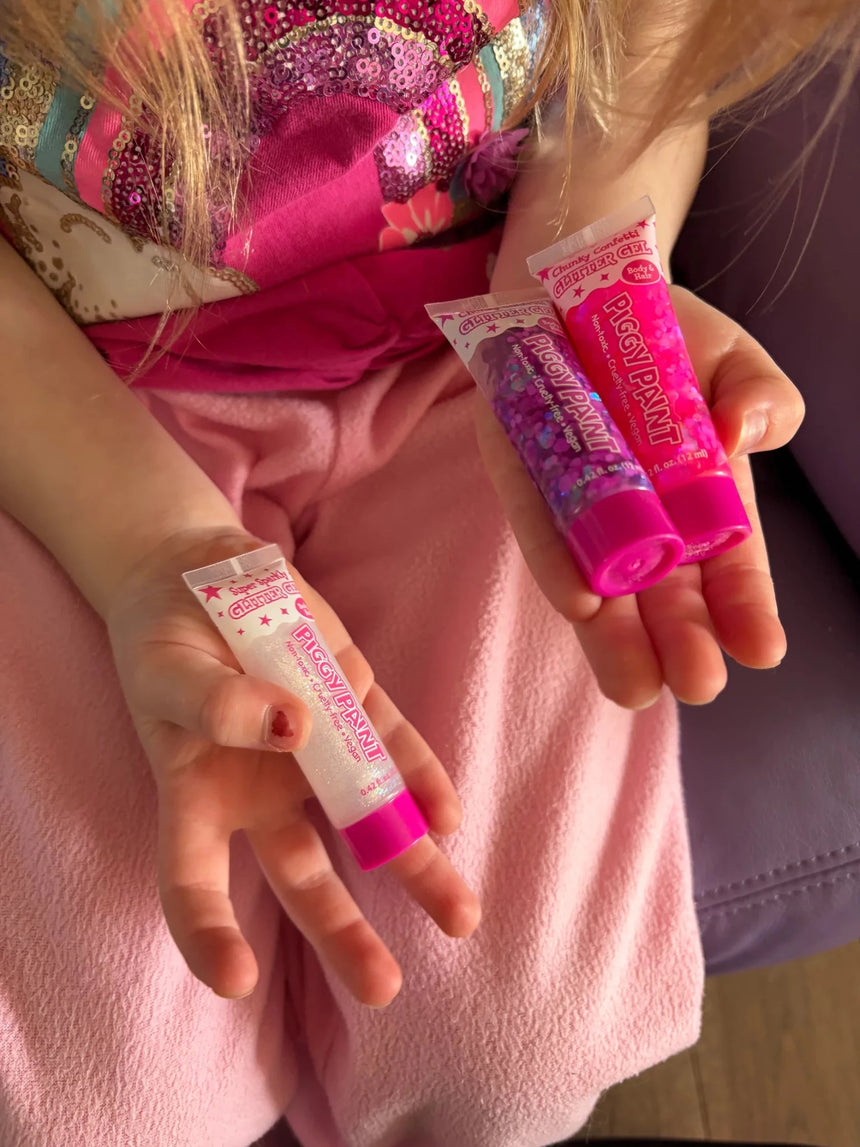 Piggy Paint Chunky Confetti Glitter Gel - Neon Pink - Princess and the Pea Boutique