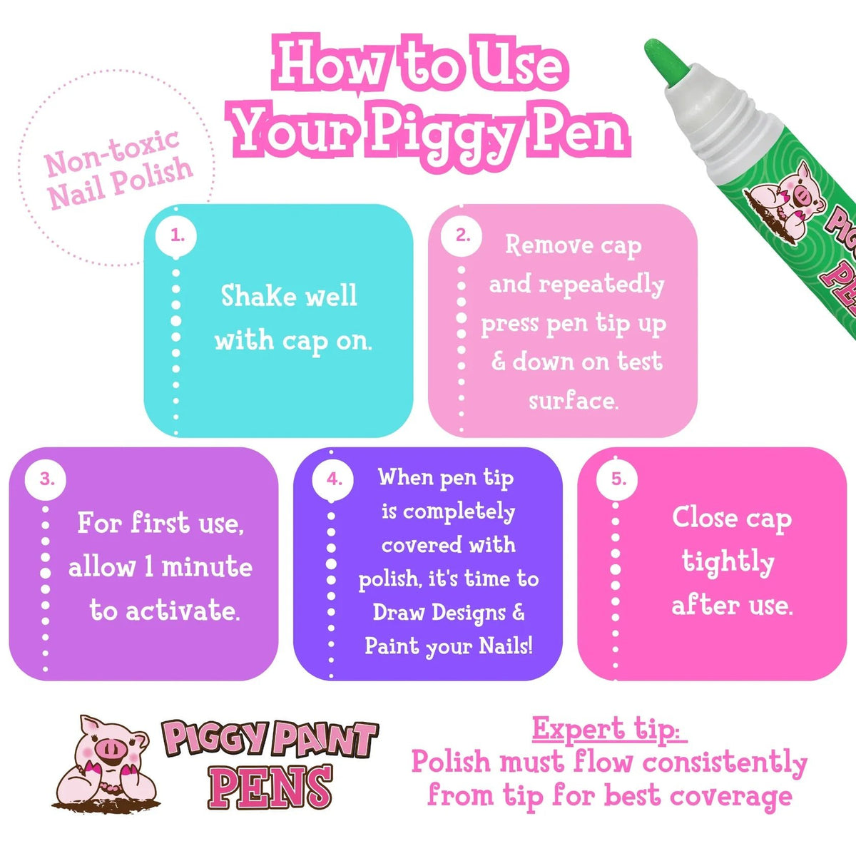 Piggy Paint Giggly Green Piggy Pen - Princess and the Pea Boutique