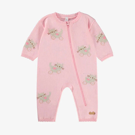 Pink knit one - piece with patterns - Princess and the Pea Boutique