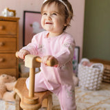 Pink knit one - piece with patterns - Princess and the Pea Boutique