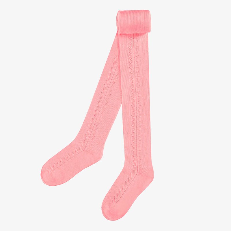 Pink tights with pointelle pattern, child - Princess and the Pea Boutique
