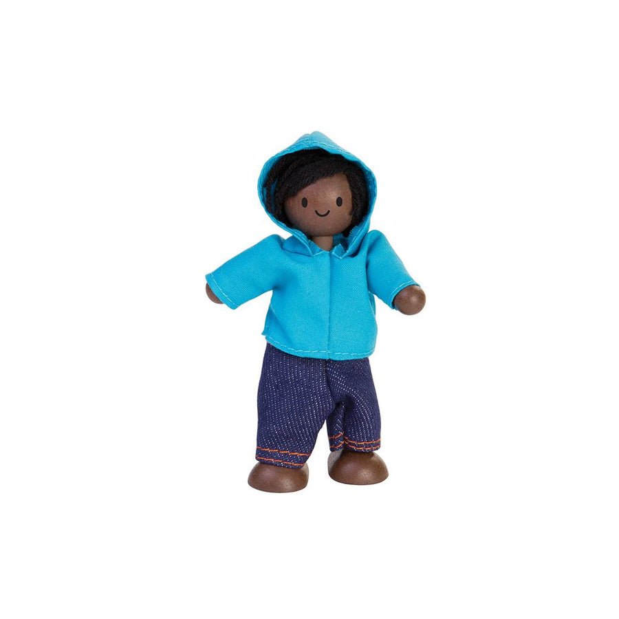 PlanToys Boy Dollhouse Figure - Dark Skin Tone - Princess and the Pea Boutique