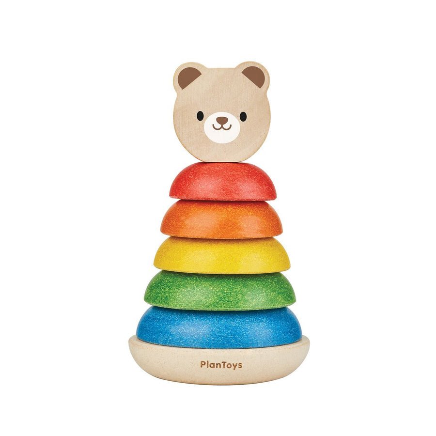 Tree Rings Bear PlanToys Stacking Ring - Bear – Princess and the Pea Boutique