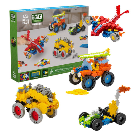 Plus - Plus GO! - Learn to Build Vehicles Super Set 800pcs - Princess and the Pea Boutique