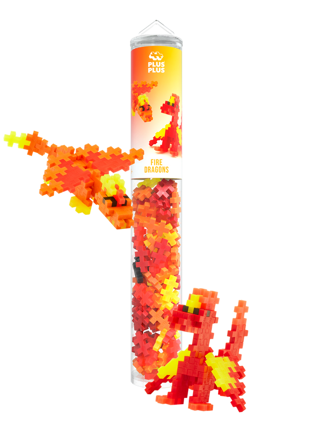 Plus-Plus Tube - Fire Dragons - 100 pcs - Princess and the Pea Boutique