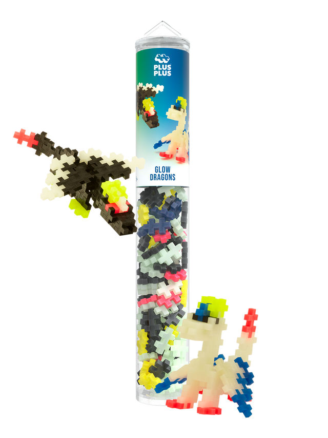 Plus-Plus Tube - Glow Dragons - 100 pcs - Princess and the Pea Boutique