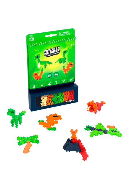 PlusPlus Puzzle By Number Activity Pad - Dinosaurs - Princess and the Pea Boutique