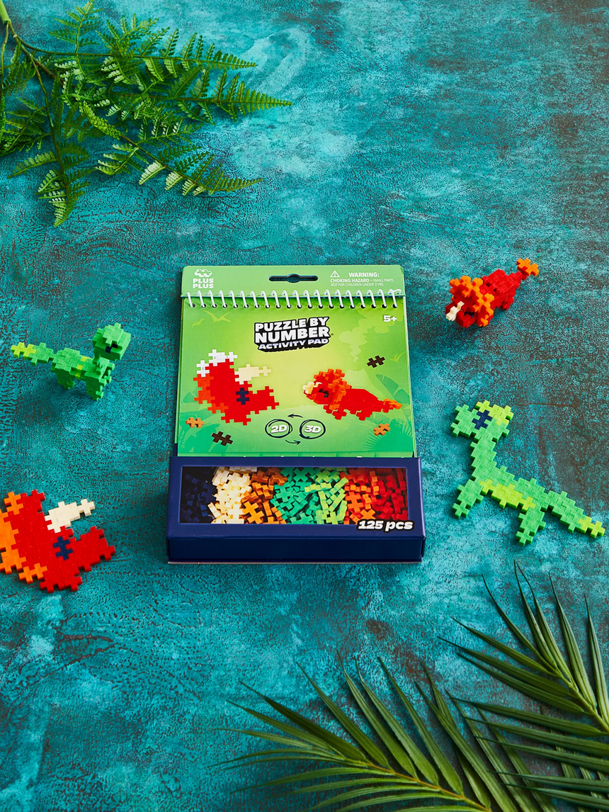 PlusPlus Puzzle By Number Activity Pad - Dinosaurs - Princess and the Pea Boutique