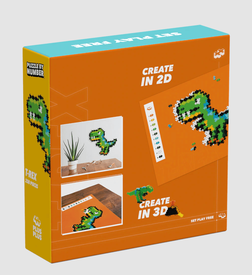 PlusPlus Puzzle By Number - T - Rex - 250pcs - Princess and the Pea Boutique