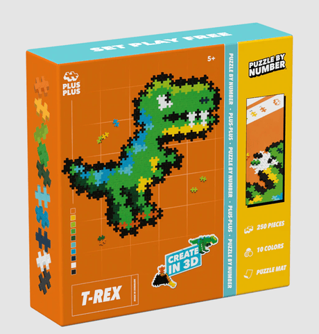 PlusPlus Puzzle By Number - T - Rex - 250pcs - Princess and the Pea Boutique
