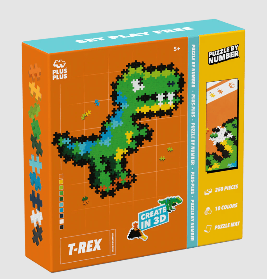 PlusPlus Puzzle By Number - T - Rex - 250pcs - Princess and the Pea Boutique