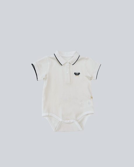 Polo Bodysuit - Tennis Embroidery - Princess and the Pea Boutique