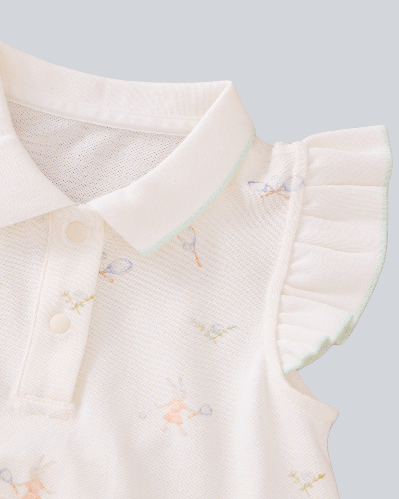 Polo Ruffles Bodysuit - Tennis Print - Princess and the Pea Boutique