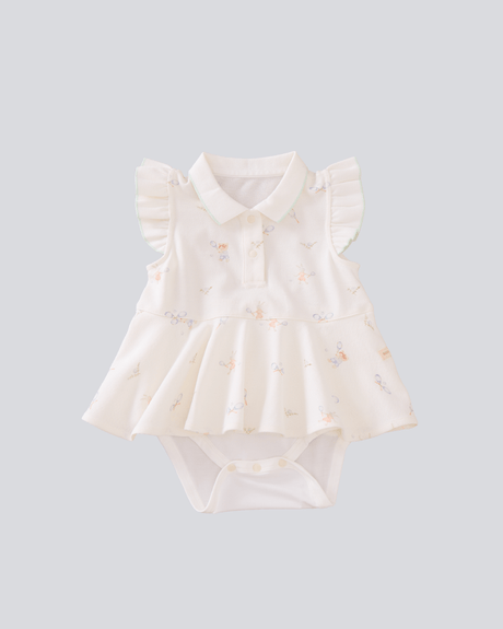 Polo Ruffles Bodysuit - Tennis Print - Princess and the Pea Boutique