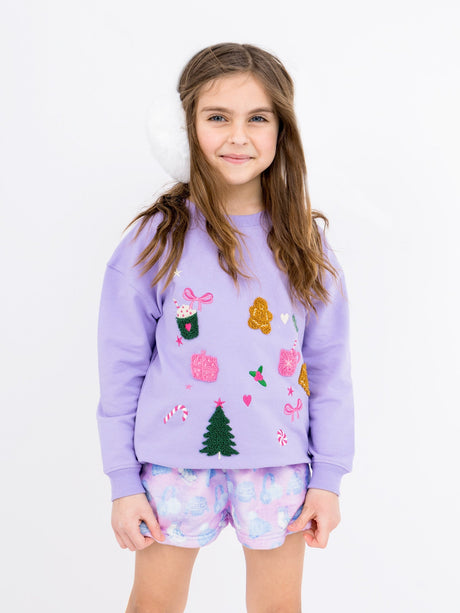 Preppy Goose Christmas Motif Sweatshirt - Princess and the Pea Boutique