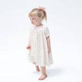 Angel Dear Puff Sleeve Bishop Dress and Bloomer - Pretty Pumpkin Trellis