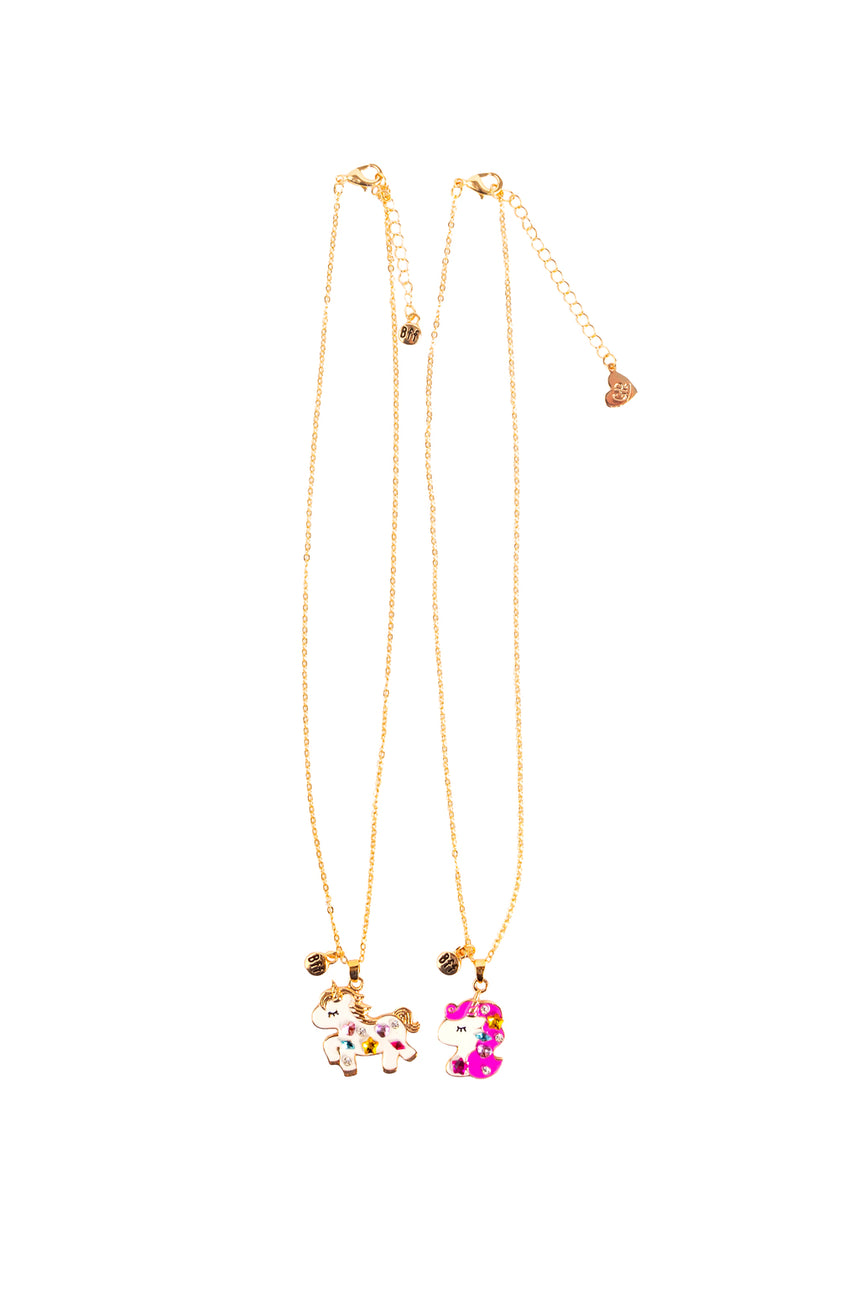 Great Pretenders - Bejewelled Unicorns Tear and Share Necklace