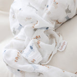 Lulujo Puppy Dog & Stars - Cotton Swaddle 2 Pack