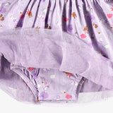 Purple dress with all over print - Princess and the Pea Boutique