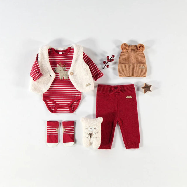 Red bodysuit with stripes - Princess and the Pea Boutique