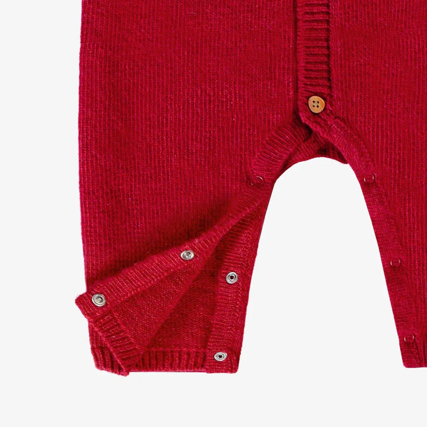 Red knit one - piece with jacquard patterns - Princess and the Pea Boutique