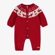 Red knit one - piece with jacquard patterns - Princess and the Pea Boutique