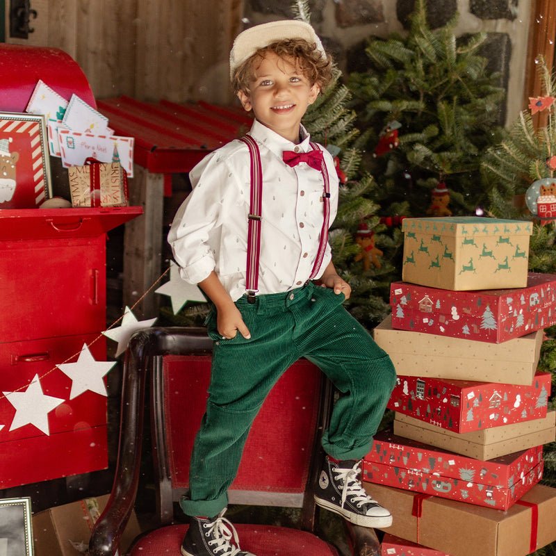 Red striped suspenders, child - Princess and the Pea Boutique