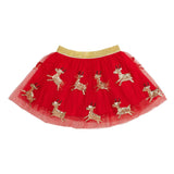 Reindeer Sequin Christmas Tutu - Kids Holiday Skirt - Princess and the Pea Boutique