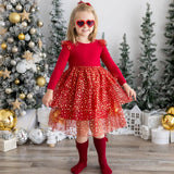 Scarlett Shimmer Christmas Long Sleeve Tutu Dress - Princess and the Pea Boutique