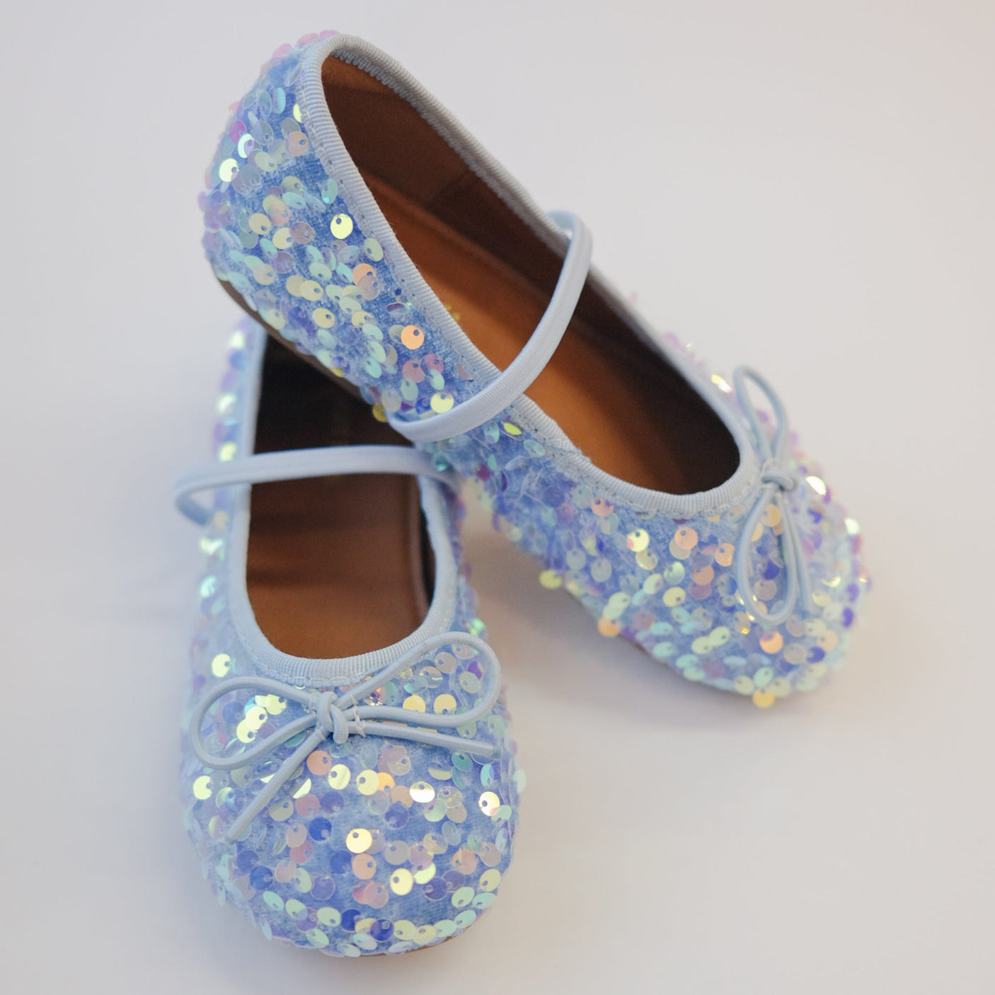 Sequin Ballet Flats - Light Blue - Princess and the Pea Boutique