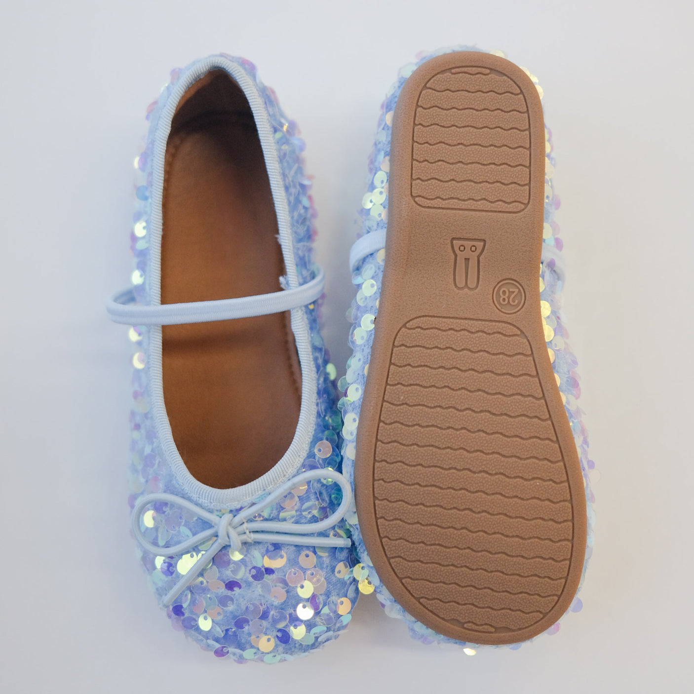 Sequin Ballet Flats - Light Blue - Princess and the Pea Boutique