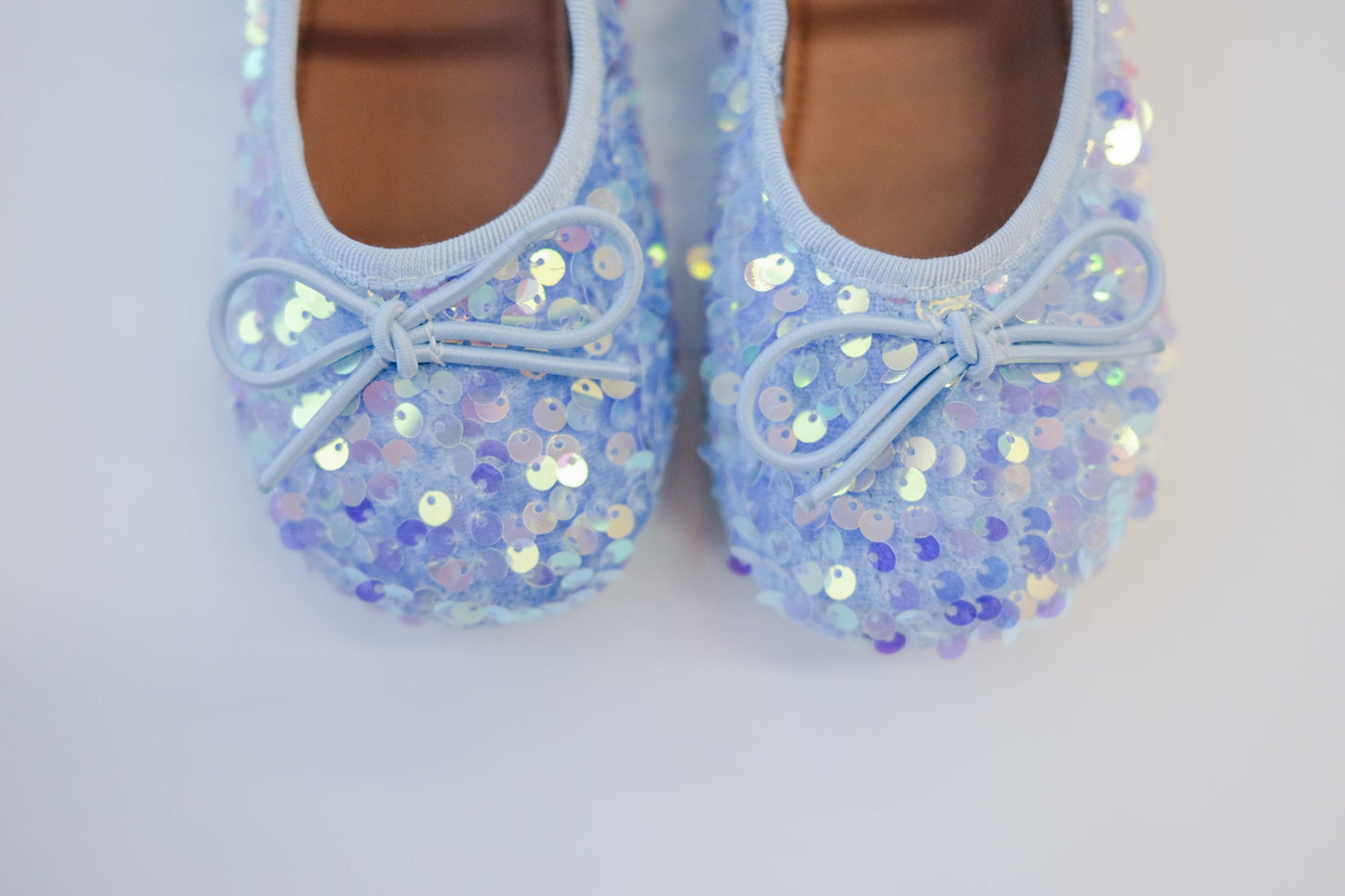 Sequin Ballet Flats - Light Blue - Princess and the Pea Boutique