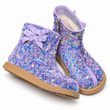 Sequin Sparkle Ankle Boots with Bow - Purple - Princess and the Pea Boutique
