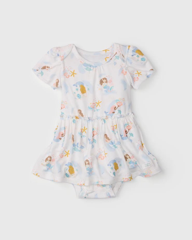 Short Sleeve Bodysuit Dress - Mermaids - Princess and the Pea Boutique