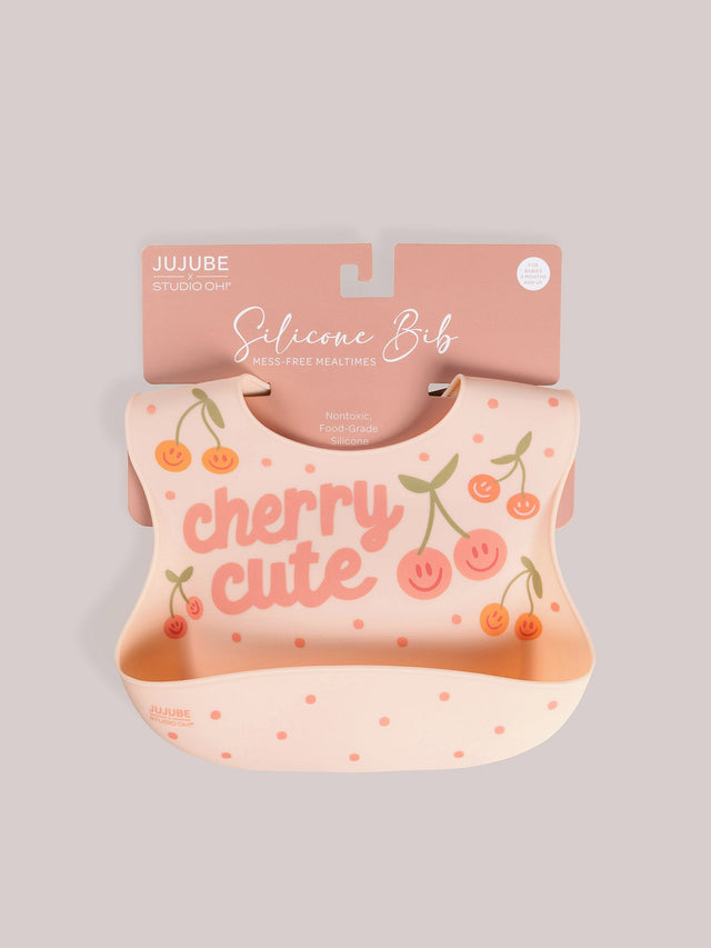 Silicone Bibs Cherry Cute by Doodle By Meg - Princess and the Pea Boutique